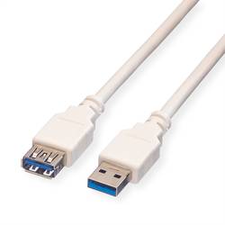 Value USB kabel USB 3.2 Gen1 (USB 3.0 / USB 3.1 Gen1) USB-A zástrčka, USB-A zásuvka 1.80 m bílá stíněný 11.99.8978