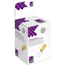 TRU COMPONENTS T2010C308 vidlicové kabelové oko 4.0 mm² 6.0 mm² Ø otvoru=3.7 mm částečná izolace žlutá 15 ks
