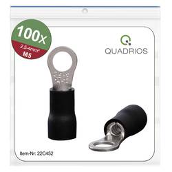 Quadrios 22C452 kulaté kabelové oko Průřez (max.)=4.0 mm² Ø otvoru=5.3 mm částečná izolace černá 1 sada