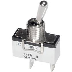 APEM 6-639H/2 6-639H/2 páčkový spínač 250 V/AC 6 A 1x zap/vyp/zap s aretací/0/s aretací 1 ks