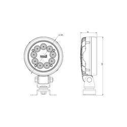 WAS pracovní světlomet 12 V/DC, 24 V/DC WAS 163 ADR RUND 1216 ADR rozsáhlé osvětlení (Ø x h) 108 mm x 46 mm 2600 lm