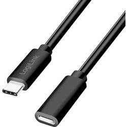 LogiLink Kabel USB-C USB 2.0 USB-C ® zástrčka, USB-C ® zásuvka 3 m černá CU0212