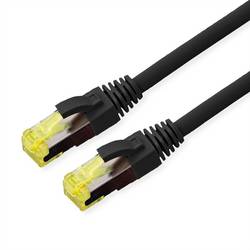 Roline 21.15.0750 RJ45 síťové kabely, propojovací kabely CAT 6A S/FTP 0.50 m černá dvoužilový stíněný, bez halogenů, samozhášecí 1 ks
