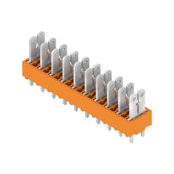 Weidmüller 9500490000 faston rozbočovač Šířka zástrčky: 6.3 mm Tloušťka konektoru: 0.8 mm 180 ° částečná izolace oranžová, stříbrná 50 ks