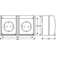 ABB 2CKA002084A0703 zásuvka s ochranným kontaktem S víkem IP44 šedobílá (RAL 7035), modrozelená