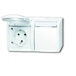 ABB 2CKA002084A0715 zásuvka s ochranným kontaktem IP44 čistě bílá (RAL 9010), bílá