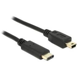 Delock USB kabel USB 2.0 USB Mini-B zástrčka, USB-C ® zástrčka 2.00 m černá 83336