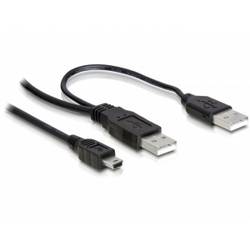 Delock USB kabel USB 2.0 USB-A zástrčka, USB-A zástrčka, USB Mini-B zástrčka 1.00 m černá 82447
