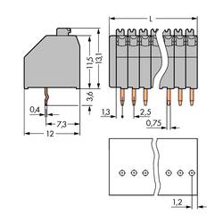WAGO 250-310 pružinová svorkovnice 0.50 mm² Pólů 10 šedá 180 ks