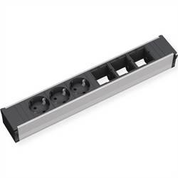 Bachmann 912.006 zásuvková lišta hliník, černá DE schuko zástrčka/zásuvky