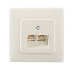 Rutenbeck IAE/UAE2x8(4)TRSUPrw síťová zásuvka pod omítku panel s čelní deskou a rámečkem bílá