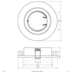 EVN 517421 517421 vestavný kroužek, halogenová žárovka, žádná, 50 W, zlatá