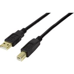 LogiLink USB kabel USB 2.0 USB-A zástrčka, USB-B zástrčka 10.00 m černá pozlacené kontakty UA0264