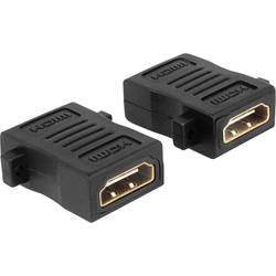 Delock 65509 HDMI adaptér [1x HDMI zásuvka - 1x HDMI zásuvka] černá lze šroubovat, pozlacené kontakty