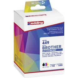 Edding Ink náhradní Brother LC-123BKCMY kompatibilní kombinované balení černá, azurová, purppurová, žlutá EDD-449 18-449-01