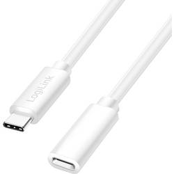LogiLink Kabel USB-C USB 2.0 USB-C ® zástrčka, USB-C ® zásuvka 3 m bílá CU0222