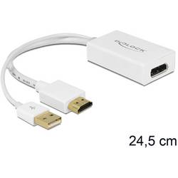 Delock 62496 DisplayPort / HDMI / USB adaptér [1x HDMI zásuvka - 1x zástrčka DisplayPort, USB-A konektor] bílá 0.25 m