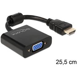 Delock 65512 HDMI / VGA adaptér [1x HDMI zástrčka - 1x D-SUB zásuvka 15pólová] černá 0.25 m