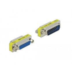 Delock 65111 VGA adaptér [1x D-SUB zástrčka 25pólová - 1x D-SUB zásuvka 25pólová] stříbrná