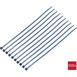 TRU COMPONENTS TC-12533348, stahovací pásky, 2.5 mm, 203 mm, modrá, Kov detekovatelný, 100 ks