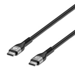 Manhattan Nabíjecí kabel USB USB-C ® zástrčka 2.00 m černá oboustranně zapojitelná zástrčka, dvoužilový stíněný 356367