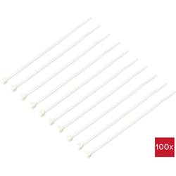 TRU COMPONENTS TC-12533332, stahovací pásky, 3.6 mm, 150 mm, bílá, Ohnivzdorný, 100 ks
