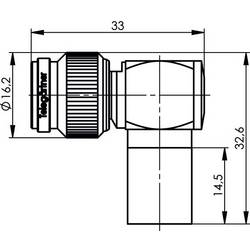 Telegärtner 100023723 100023723 TNC konektor zástrčka, zahnutá 50 Ω 1 ks