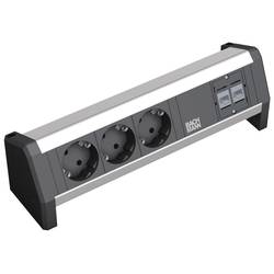 Bachmann 339.1004 zásuvková lišta 3násobný hliník, černá DE schuko zástrčka/zásuvky