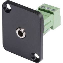 Hicon HI-J35SEFD-S jack konektor 3.5 mm přírubová zásuvka, rovná Pólů: 3 stereo černá 1 ks