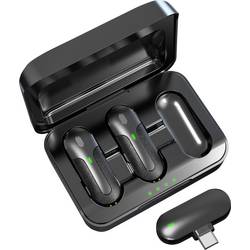 Technaxx TX-301 nasazovací sada bezdrátového mikrofonu Druh přenosu:bezdrátový bezdrátové 2,4 GHz, USB-C® bezdrátový šedá