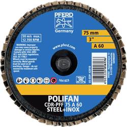 PFERD TOOLS 47202531 CDR PFF 75 A 60 vějířovitý brusný kotouč Průměr 75 mm Zrnitost 60 bronz, titan, Slitina titanu, měď, mosaz, nerezová ocel, Šedá / tvárná