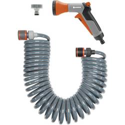 GARDENA GARDENA Spiralschlauch-Set 10 m, komplett mit Impulsbrause und Systemteilen 04647-20 6.1 mm 10 m 1/4 palce 1 ks šedá, oranžová sada spirálové zahradní
