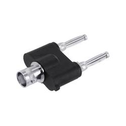 Telegärtner 100023659 měřicí adaptér, BNC zásuvka - lamelová zástrčka 4 mm, lamelová zástrčka 4 mm, černá, stříbrná