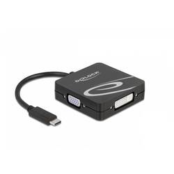 Delock USB 2.0 adaptér [1x USB-C® zástrčka - 1x VGA zásuvka, DVI zásuvka 24+5pólová, HDMI zásuvka, zásuvka DisplayPort] 63129
