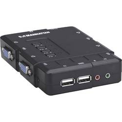 Manhattan KVM-Umschalter 4 porty přepínač KVM VGA USB 1600 x 900 Pixel