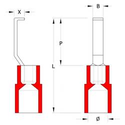 Weidmüller 1312440000 závěsné kabelové oko 0.5 mm² 1.5 mm² částečná izolace červená 100 ks