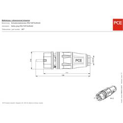 PCE 05721-sr zástrčka 250 V černá/červená IP54