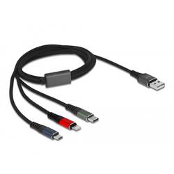 Delock USB kabel USB 2.0 USB-A zástrčka, USB Micro-B zástrčka, Apple Lightning konektor, USB-C® 1.00 m zelená 87277