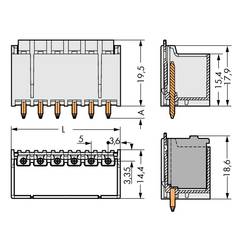 WAGO 2092 konektor do DPS 6, rozteč 5 mm, 2092-1406, 100 ks