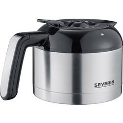 Severin Filterkaffeemaschine mit Mahlwerk und Edelstahl-Thermokanne, kávovar černá, nerezová ocel kartáčovaná připraví šálků najednou=8 displej, termoska, s