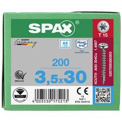 SPAX 0207000350303 R 88093 Ruko m.Spitze/T-STAR VG šroub do dřeva 3.5 mm 30 mm T-STAR plus nerezová ocel A2 200 ks