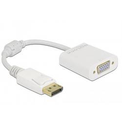 Delock 61007 DisplayPort / VGA adaptér [1x zástrčka DisplayPort - 1x D-SUB zásuvka 15pólová] bílá 0.15 m
