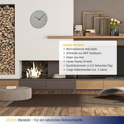 TFA Dostmann 60.3054.10 Quartz nástěnné hodiny 29.7 cm x 45 mm , šedá