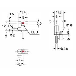 TRU COMPONENTS vidlicová světelná závora SK-202NA-W TC-10329320 typ F spínání za světla, spínání za tmy 5 - 24 V/DC 1 ks