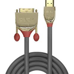 LINDY HDMI / DVI kabelový adaptér Zástrčka HDMI-A, DVI-D 18 + 1 pól Zástrčka 2.00 m šedá 36195 PVC plášť, pozlacené kontakty, vodič z OFC, třížilový stíněný
