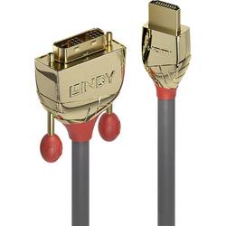 LINDY HDMI / DVI kabelový adaptér Zástrčka HDMI-A, DVI-D 18 + 1 pól Zástrčka 2.00 m šedá 36195 PVC plášť, pozlacené kontakty, vodič z OFC, třížilový stíněný