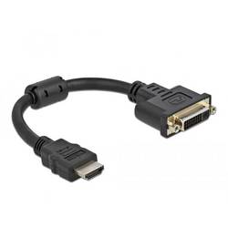 Delock 65206 HDMI / DVI adaptér [1x HDMI zástrčka - 1x DVI zásuvka 24+5pólová] černá 0.20 m