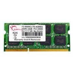 G.Skill SO DDR3 4GB PC 1066 CL7 G.Skill 4GBSQ RAM modul pro notebooky DDR3 4 GB 1 x 4 GB Bez ECC 1066 MHz 204pinový SO-DIMM CL7 7-7-20 F3-8500CL7S-4GBSQ