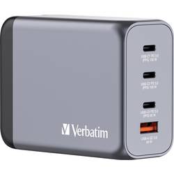 Verbatim GNC-200 GaN cestovní nabíječka, GaN, s adaptérem pro Evropu, s britským adaptérem, s americkým adaptérem, 1x USB A , 3x USB-C®, 200 W, Dodávka