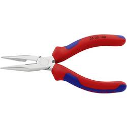 Knipex 25 05 140 pro elektroniku a jemnou mechaniku ploché jehlové kleště rovné vanadová elektrikářská ocel 140 mm